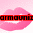 Pixelated pink lips on a light pink background with black text overlays; the top-left and bottom-left show different text while the top-right is partially obscured