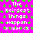 A static image with a bright pink background covered in green star shapes, displaying repeated white text "The Weirdest Things Happen 2 me! <3" across multiple