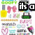 Animated sequence showing text changing from 'its a' to 'girl' to 'thing' over a of pixelated icons including bows, hearts, nail polish, and cameras