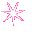 Static image of scattered pink and white starburst shapes on a solid gray background with no visible text or motion.