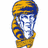 Pixelated character with blue and yellow hair, white face, and blue clothing against a plain background.