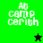 Pixelated text 'AC camp cerith' on green and black backgrounds with a star symbol changing color.