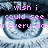 Pixelated blue eyes with heart-shaped pupils display pink text reading "i wish i could see u every day" and "theres no other guy i will love" over a gray