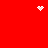 A static pixel art icon featuring a white and light pink heart symbol on a solid red background.