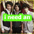 Animated sequence of three people in formal attire with changing text overlays in colored boxes.