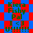 Green text on blue background with red diamond shapes; two identical side-by-side showing "Kiera Fishy Pal I <3 U!!!!!!" in pixelated font