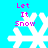 Four identical pixelated snowflakes on a bright cyan background with pink text reading "Let It Snow" above each.