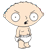 Pixelated cartoon baby in diaper with wide eyes and open mouth, surrounded by large blue text reading "DAMN DAMN YOU ALL" on gray background.