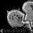 A grayscale animated icon shows a stylized character with large eyes and spiky hair, where text below the character changes across frames.
