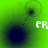Green background with dark circular shapes and white 'ER' text; animation shows shifting positions of circles and a small spiral.