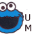 Animated contact sheet showing three frames of a Cookie Monster–style blue muppet character with text changes across frames on a white background.