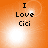 Orange background with black text "I Love Cici" and shifting white light effects across four