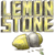 Static pixelated icon featuring bold yellow text "LEMON STONE" above two lemon halves with a drop of juice, all in low-resolution 256x256 pixels.