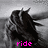 Black-and-white image of a person with long hair blowing in the wind, accompanied by pink pixelated text reading "ride like the wind" across four