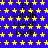 Blue background with yellow stars and repeated black text 'LIVE LAUGH LEARN LOVE' in a pattern
