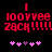 Red pixelated text '100Yee ZACK!!!!' on black background with pink and purple heart symbols below, two identical frames side-by-side.