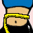 Pixelated icon shows a person's torso with blue top, black bottom, and yellow measuring tape around the waist.
