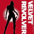 Animated contact sheet of a stylized female silhouette with red accents against varying backgrounds, featuring repeated "VELVET REVOLVER" text in different orientations and color schemes.
