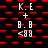 red and black pixelated squares with repeated text elements in white and red, showing animation changes in red square patterns