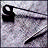 A static image featuring a pair of black scissors on a textured gray fabric background with overlaid pixelated text about hidden pain and wounds.