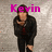A person in dark clothing with a red tie stands against a textured gray background, text above and around them changes from 'Kevin' to 'loves' to '?ME?' across frames.