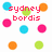 Pixelated image with colorful circles and red text reading 'sydney bordis loves cole' on white background.