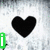 Black heart symbol with green text elements changing across frames on a textured light background.