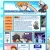 Pixelated grid of character avatars with a top banner showing a figure with brown hair and blue clothing against a light blue background.
