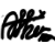 Black pixelated cursive text on light gray background, appearing as a stylized signature or handwritten phrase with no discernible words.