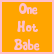 Static square icon with orange background and pink border displaying pixelated text "One Hot Babe" in three lines.