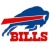 A split-screen animated contact sheet showing two frames of a Buffalo Bills sports logo icon with green text on the right side.