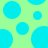 Static image of cyan circles on a light green background with no visible text or additional elements.