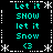 Pixelated teal text and white snowflakes on black background, arranged in four quadrants with identical content in each quadrant.