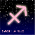 Animated contact sheet of six frames showing a Sagittarius zodiac symbol with color variations against a starry background, each frame displaying different lighting and hue effects on the icon.