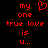Red pixelated text and a heart symbol on black background, with identical left and right sections.