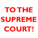 Animated sequence showing Statue of Liberty with red, white, blue background and red text 'TO THE SUPREME COURT!' and 'THE FIGHT FOR ONLINE FREE SPEECH GOES...'
