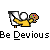 Pixel art of a figure in yellow shirt holding a palette and brush, interacting with a white canvas on a stand, with text below.