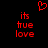 Red pixelated text and heart symbol on black background, with identical left and right sections.