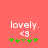 Pixelated text 'lovely.' with a heart symbol and green clovers on a coral background, showing animation changes in the clover positions.