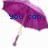 Purple umbrella with blue text reading 'You can Stand under my umbrella' across four , each showing a slightly different angle of the umbrella against a white background