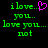 Green pixelated text on black background with a pink heart symbol replacing the period in 'ilove...'