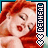 repeated pixelated images showing a woman with red hair and closed eyes, each bordered by vertical text strips containing 'NEOHEI' and small symbols