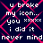 Pixelated text on dark blue background with red geometric overlay, repeating phrases in white block letters.