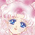 Pixelated close-up of a character with light-colored hair and blue eyes against a pink background.
