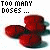 Red cracked egg-shaped icons arranged in a with text overlays, some frames showing partial text and color variations