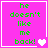 Pixelated text on bright pink background with green lettering and white heart symbols changing across frames.