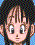 Pixelated character with brown hair and blue background, showing two facial expressions in sequence.
