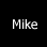 A contact sheet of 11 animated frames showing the name "Mike" in various distorted and rotated forms against a black background with one gray transparency placeholder.