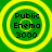 Four identical circular icons with green backgrounds and yellow concentric rings display "Public Enema 3000" text in black pixelated font.