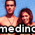 Two people stand side-by-side against a blue background with one person wearing a necklace, while the other scene shows two people in a close embrace with the number 11 overlaid.